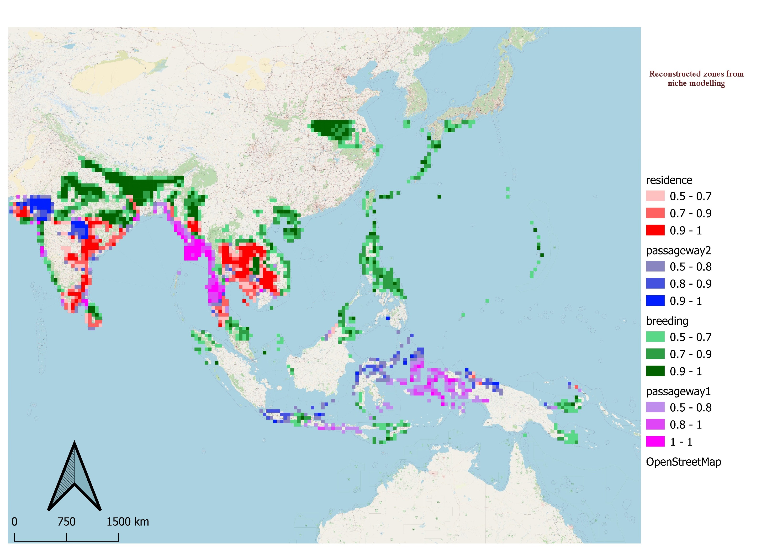 Merops philippinus species range — South & Southeast Asia